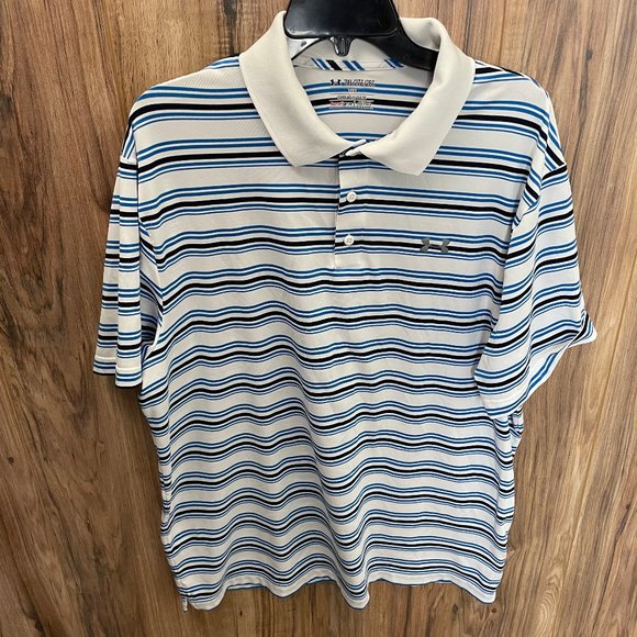 Under Armour Other - Under Armour UA Clubhouse Striped Golf Polo Shirt